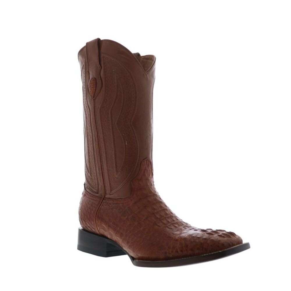 Ferrini Mens Caiman Crocodile S-Toe Brown Boots (NWT) - Picture 2 of 7